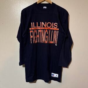 Vintage 90s University of Illinois 3/4 Sleeve Graphic T-Shirt Size Men’s M